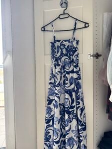 H&M blue white dress