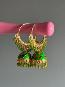 Green jhumkas