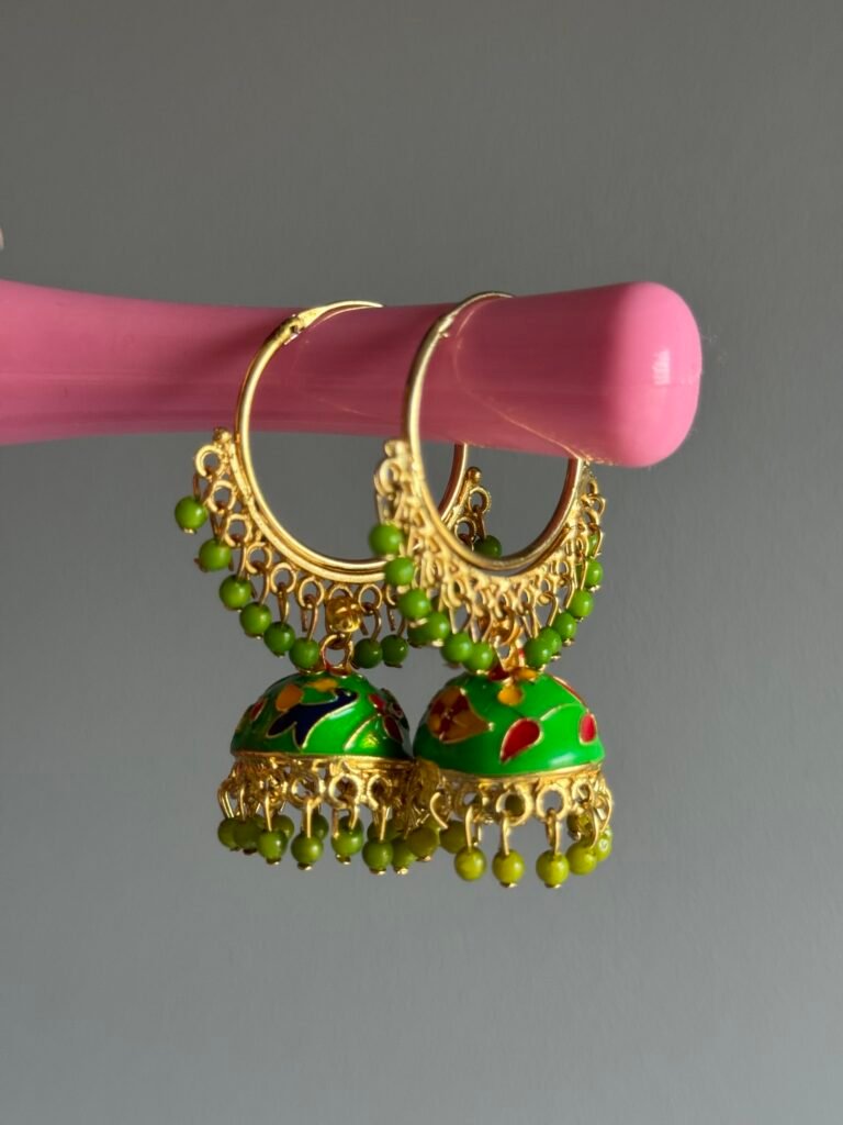 Green jhumkas