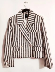 Short Blazer Jacket with Stripes