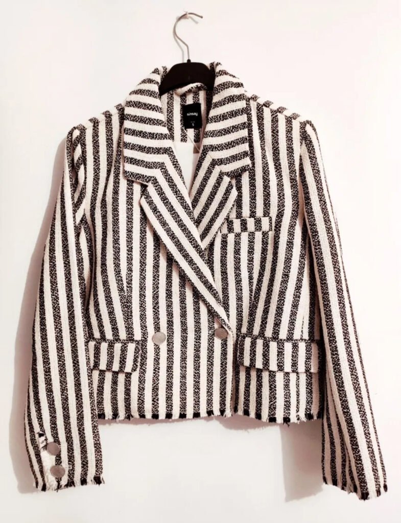 Short Blazer Jacket with Stripes